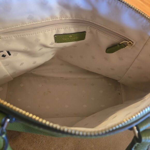 Kate Spade Parker green pebble leather signature satchel bag - Picture 6 of 9